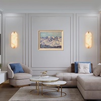 Applique Murale Artistique de Luxe en Marbre Naturel Style Nordique pour Chambre à Coucher, Chevet, Salle d'Exposition avec Éclairage LED et Commande par Interrupteur Mural
