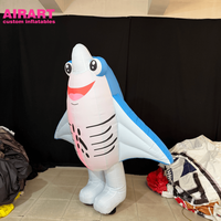 Costume de dauphin gonflable mignon et dodu pour adulte, accessoires de dessins animés marins gonflables.