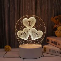 Vriendin Boyfriend Cadeau 3d Nachtlamp Usb Acryllampen Romantisch Liefdescadeau Cadeau Valentijnsdag Cadeau