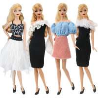 Modisches Baumwoll-Kleidungsset 30cm Rock für Halloween Weihnachten & Neujahr Feiertagsgeschenke BJD-Stil