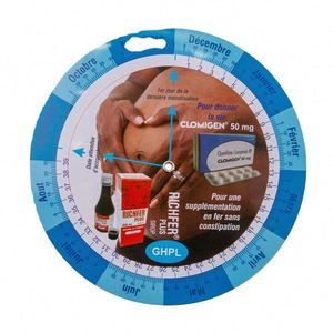 Cintas Métricas Promocionales Personalizadas con Rueda Calculadora de Fecha de Parto Redonda - Product Image 4