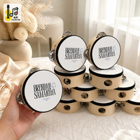 Tambourin rustique personnalisé de 4 pouces pour mariage, avec impression de slogan sur mesure, tambour à main en bois, cadeau de fête de jardin, vente en gros