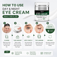 Crème pour les yeux Akaril 55ml, peptides de caféine, 4% de niacinamide, anti-poches, correcteur des cernes, anti-rides, hydratant
