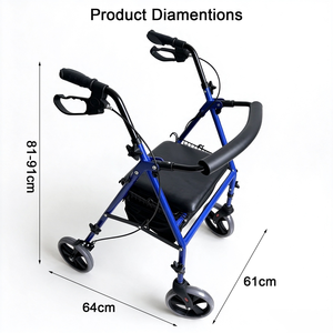 Robuster KD <span class=keywords><strong>Rollator</strong></span> mit Schaumstoffsitz, Abnehmbaren Beinen für Einfaches Packen, Bremssystem & Korb für Senioren Innen und Außen - Product Image 3