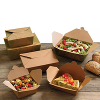Emballage de livraison Offre Spéciale jetable Boîte de papier kraft brun à emporter Conteneur de nourriture à emporter écologique Boîte à lunch bio