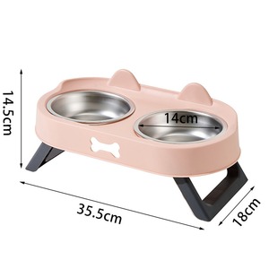 Comedero Doble Plegable de Acero Inoxidable - Diseño Elevado para Alimentación Lenta - Product Image 2