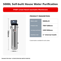 Purificateur d'eau par ultrafiltration avec contrôle de rinçage facile et manomètre pour l'utilisation domestique au point d'entrée de la ligne d'eau