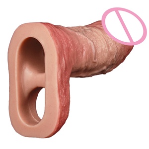 ORALSX Silicone Penis Sleeve Hollow <b>Dildo</b> Cock Sheath Delay Ejaculation Condom Penis Cover Sex Toys for Men Dick Enlargement - Product Image 1