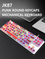 Clavier de jeu mécanique ergonomique 87 touches rétro-éclairé RVB de style machine à écrire personnalisé