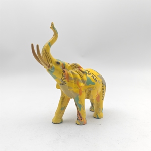 Vente en gros de figurines d'éléphant à motifs graffiti par transfert d'eau, d'objets d'art de collection, de grandes statues d'éléphant, d'ornements d'éléphant colorés pour la décoration intérieure - Product Image 6