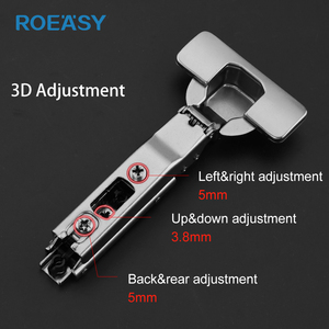 Bản lề tủ âm 3D thủy lực không cánh thẳng cho phụ kiện nội thất tủ bếp - Product Image 3