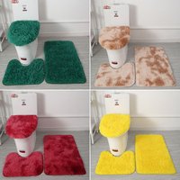 Ensemble de tapis de salle de bain en laine de soie douce, 3 pièces, antidérapant, absorbant, tapis de toilette et tapis de sol pour la décoration de la maison, style moderne, lavable