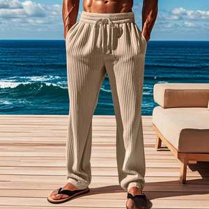 Pantalon en cachemire à tricotage en <span class=keywords><strong>maille</strong></span> rasée pour femme, confort ultime - Product Image 2