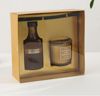 Coffret cadeau de bougies en cire de soja de luxe dans un bocal en verre, diffuseur d'huiles essentielles, décoration d'intérieur, coffret cadeau parfumé de Noël