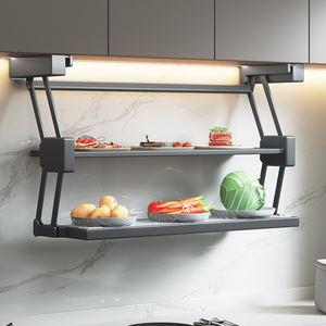 HNOSS rak piring dapur pintar, rak perkakas pasang dinding dapur, rak persiapan makanan tarik ke bawah dapat dilipat - Product Image 2