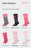Chaussettes de compression sportives pour infirmières, imprimées numériquement, en coton tricoté, pour hommes et femmes, sensibilisation au cancer du sein - Vente chaude