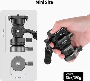 Neewer gm27 nhỏ gọn Video/DSLR máy ảnh Tripod chất lỏng đầu +/-10 ° san lấp mặt bằng cơ sở 37mm dia kim loại Pan nghiêng đầu phụ kiện máy ảnh - Product Image 4