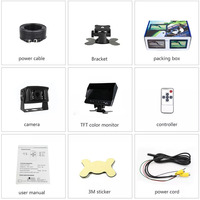 Chariot élévateur de détection de caméra AI 4 caméras Moniteur de 7 pouces Alarme vocale extérieure AHD BSD Caméra AI Truck Bus