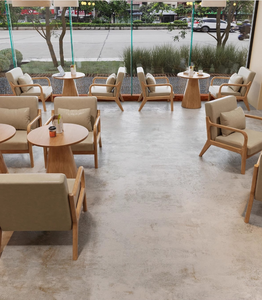 Juego <span class=keywords><strong>de</strong></span> Muebles <span class=keywords><strong>de</strong></span> Comedor Estilo Nórdico, Sillón <span class=keywords><strong>de</strong></span> Madera Maciza y Sofá <span class=keywords><strong>de</strong></span> Cuero - Product Image 6