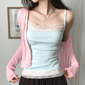 Cárdigan coreano dulce y femenino, sexy, de manga larga, acanalado, básico, ligero, con protección solar, para mujer - Product Image 3