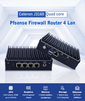 Dispositivo Micro Firewall con Tel J3160, 4 Puertos GbE LAN, HD-MI, 2x Mini PCIe, Router VPN PfSense para Gateway de Seguridad de Red sin Ventilador