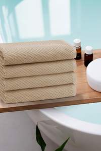 Luxus <span class=keywords><strong>Euro</strong></span> Spa Badet uch Set 100% Rings pun Super Absorbent Quick Dry Übergroßes 30 "x56 \" Waffel Webset - Product Image 6