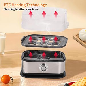 Machine à vapeur multifonctionnelle pour usage domestique, cuiseur à œufs portable en acier inoxydable, mini bouilloire électrique pour la cuisson des œufs au petit-déjeuner - Product Image 3