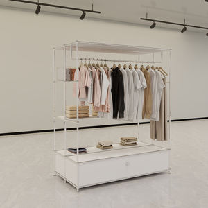 Estante de exhibición Armario modular para dormitorio, armario colgante multifuncional de piso a techo, colgador móvil de metal - Product Image 2