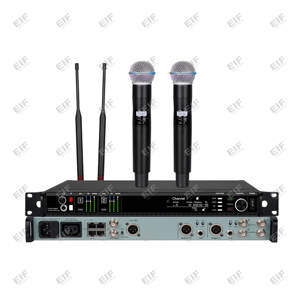Micrófonos Inalámbricos Profesionales AD4D, 2 Canales UHF 470-940mhz, Micrófono de Diadema y de Solapa para Estudio y Escenario, KSM8/Beta 58 Dante - Product Image 1