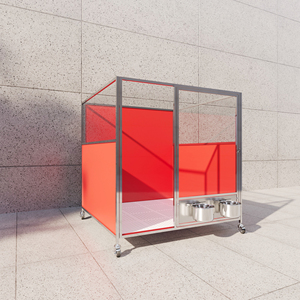 Caseta Resistente para Perros de Exterior, Jaula <span class=keywords><strong>Grande</strong></span> para Perros, Muebles de Acero Inoxidable para Mascotas, para Uso Comercial en Tiendas de Mascotas y Hoteles para Mascotas - Product Image 2