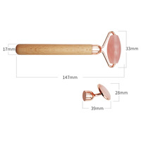Rouleau de jade électrique 4 en 1 Outils de beauté pour le visage en pierre de cristal naturel Rouleau facial de massage en V