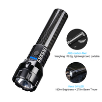 Lampe torche LED en fibre de carbone 3W haute intensité rechargeable, étanche IP66, 18650, pour atelier, garage, camping, inspection