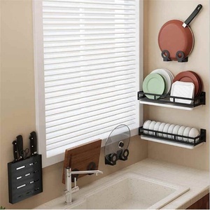 Organisateur de cuisine en acier inoxydable, étagère d'angle noire pour bols, assiettes et couteaux, égouttoir à vaisselle - Product Image 3