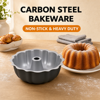 Plaque de cuisson antiadhésive en acier au carbone sans PFOA, PFOS et BPA, moule à gâteau cannelé de 10 pouces, moule à gâteau tube cannelé, moule à gâteau pour la cuisson