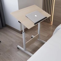 Petite table élévatrice mobile Meubles à roues mobiles Table d'ordinateur portable Mobile Metal Bedroom Small Simple Bedside Office Table