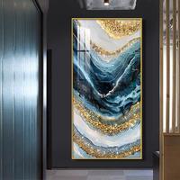 Peinture décorative moderne abstraite en cristal et porcelaine dorée avec diamants, art mural de luxe, nature morte, décoration intérieure pour salon