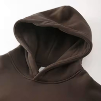 Hoodie Sweatshirt Pria SK 400g Musim Gugur-Dingin Tebal Berbahan Fleece Panjang Poliester/Katun Trendy Puff Top Saku Trendy Merek Terkenal