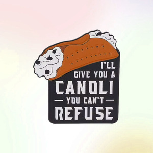 Pin esmaltado con cita de película de drama de la mafia clásica '<span class=keywords><strong>Te</strong></span> daré Cannoli, no puedes negar', alfileres de solapa chapados suaves y duros para ropa - Product Image 1