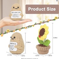 Set Tanaman Pot Rajutan Kentang Lucu Positif, Bunga Matahari, Alpukat, Kotak Hadiah Kreatif, Dekorasi Acara Pesta