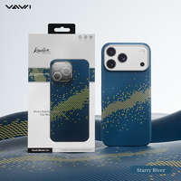 Étui de luxe classique VAWI V-K01 en fibre d'aramide pour iPhone 17 Pro Max, Samsung, Mi – Coque magnétique professionnelle en fibre de carbone