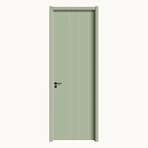 Pintu kayu, desain mewah Modern, pintu Interior kristal karbon tahan air dengan bingkai aluminium untuk kamar tidur