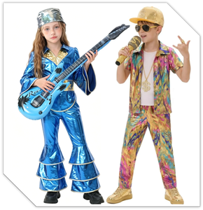 Conjunto de Pantalones Acampanados Retro <span class=keywords><strong>Disco</strong></span> Años 70 para Niños y Niñas, Disfraz de Halloween (Poliéster) - Product Image 1