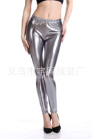 Femmes Performance Latex Wet Look Holographique Shinny Metallic Dance Club Wear Leggings Collants d'Halloween pour les filles