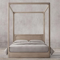 Ensemble de meubles de chambre à coucher en bois, style français, article de luxe ancien, de haute qualité, lit baldaquin