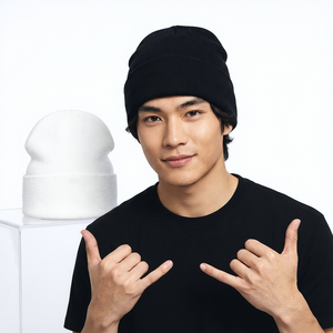 Unisex Skull Embroidery Beanie Hat Punk Style <b>Winter</b> <b>Cap</b> White Black Color 100% Acrylic Casual Wear for Adults - Product Image 2
