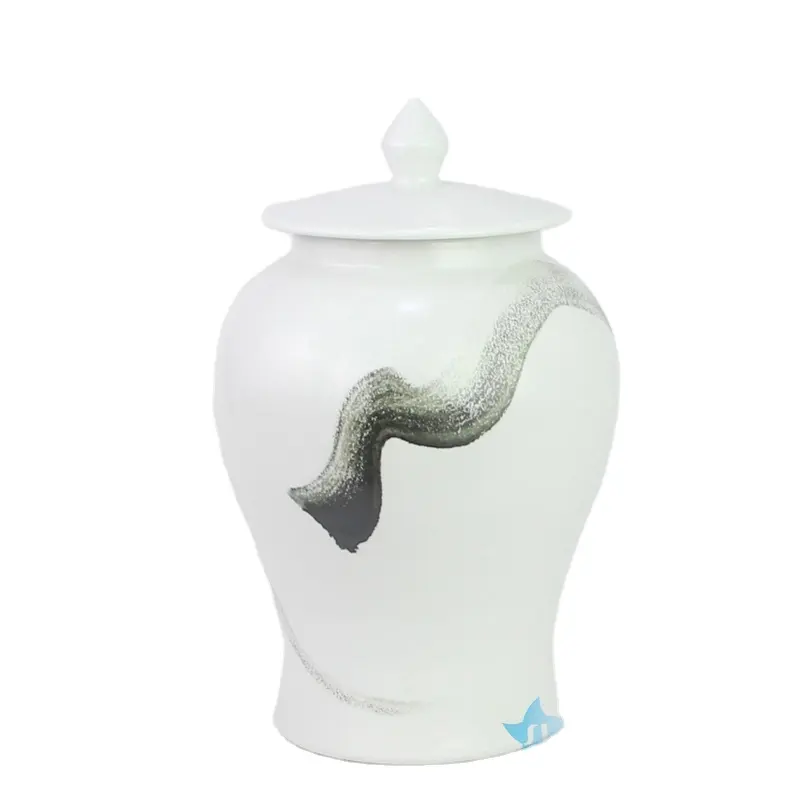 Pot en céramique de peinture à la main, brosse de design artistique, RZQA0123, livraison gratuite