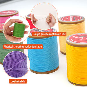 0.8mm Polyester örgü düz balmumu iplik yüksek mukavemetli Polyester dikiş ipliği el-dikili deri mumlu iplik - Product Image 2