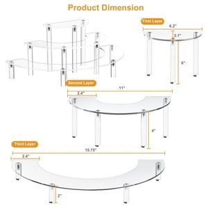 Wholesale Acrylic Display Stand Perfume Organizer Stand 3 <b>Tier</b> Clear Half Moon Cupcake Dessert Stand for Display or Collections - Product Image 2