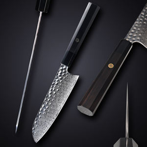 <span class=keywords><strong>Couteau</strong></span> <span class=keywords><strong>Santoku</strong></span> japonais <span class=keywords><strong>de</strong></span> haute qualité <span class=keywords><strong>de</strong></span> 7 pouces 67 couches <span class=keywords><strong>couteau</strong></span> <span class=keywords><strong>de</strong></span> <span class=keywords><strong>chef</strong></span> en acier damas SKD11 noyau en acier manche en ébène - Product Image 6