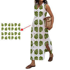 Aloha Femmes Impression florale personnalisée Style hawaïen 100% Rayonne Robe sans manches Décontracté Vente en gros Plage Vacances T-shirt Robe - Product Image 3